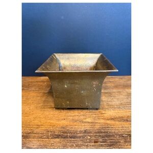 Vintage Brass Footed Pot Planter 1950’s Made in India 4.5” x 5.75” MCM Plants